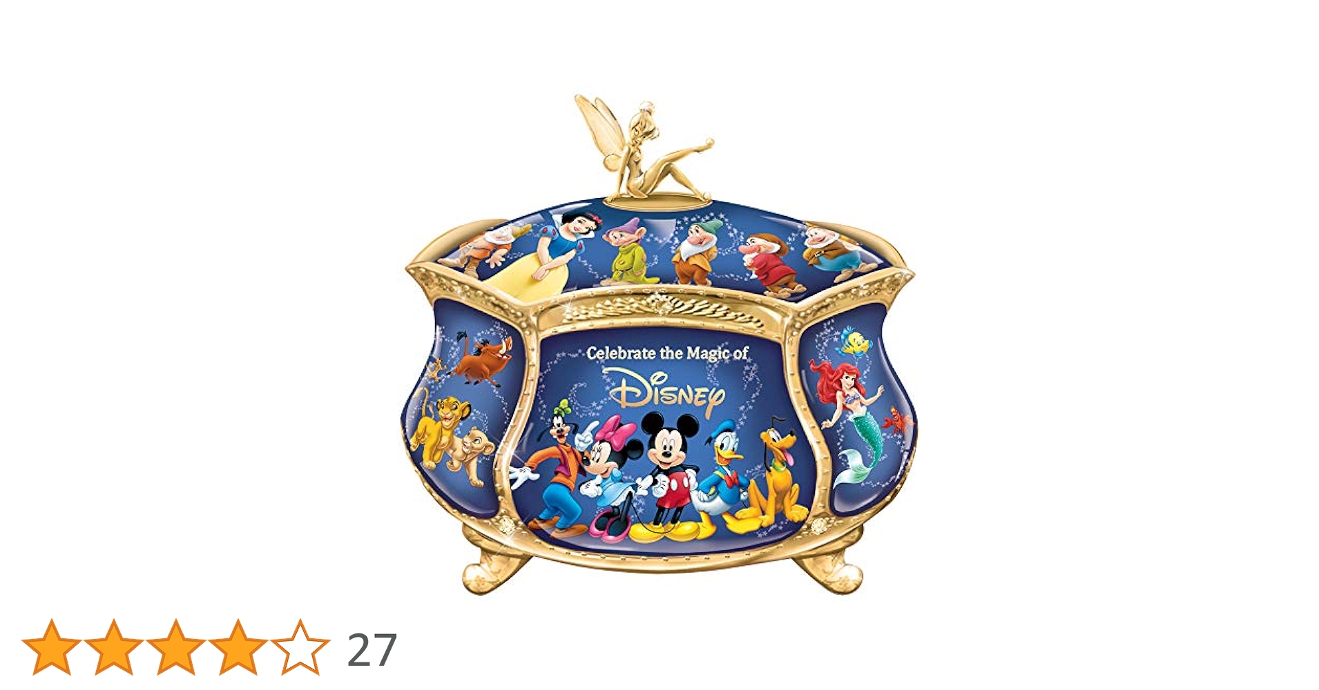 Bradford Exchange Disney Heirloom Music Box w/ 22K Gold